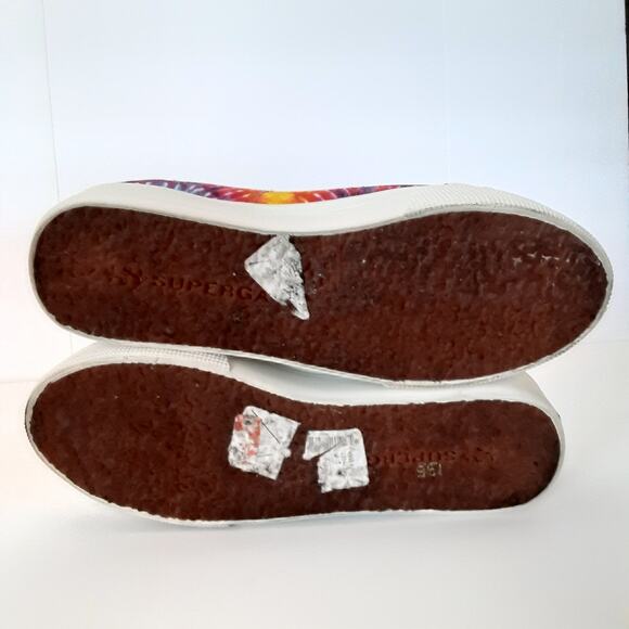 Superga Platform Sneakers Rainbow Neon Tie Dye Retro 70s Lace Up Womens 7 - Picture 10 of 11